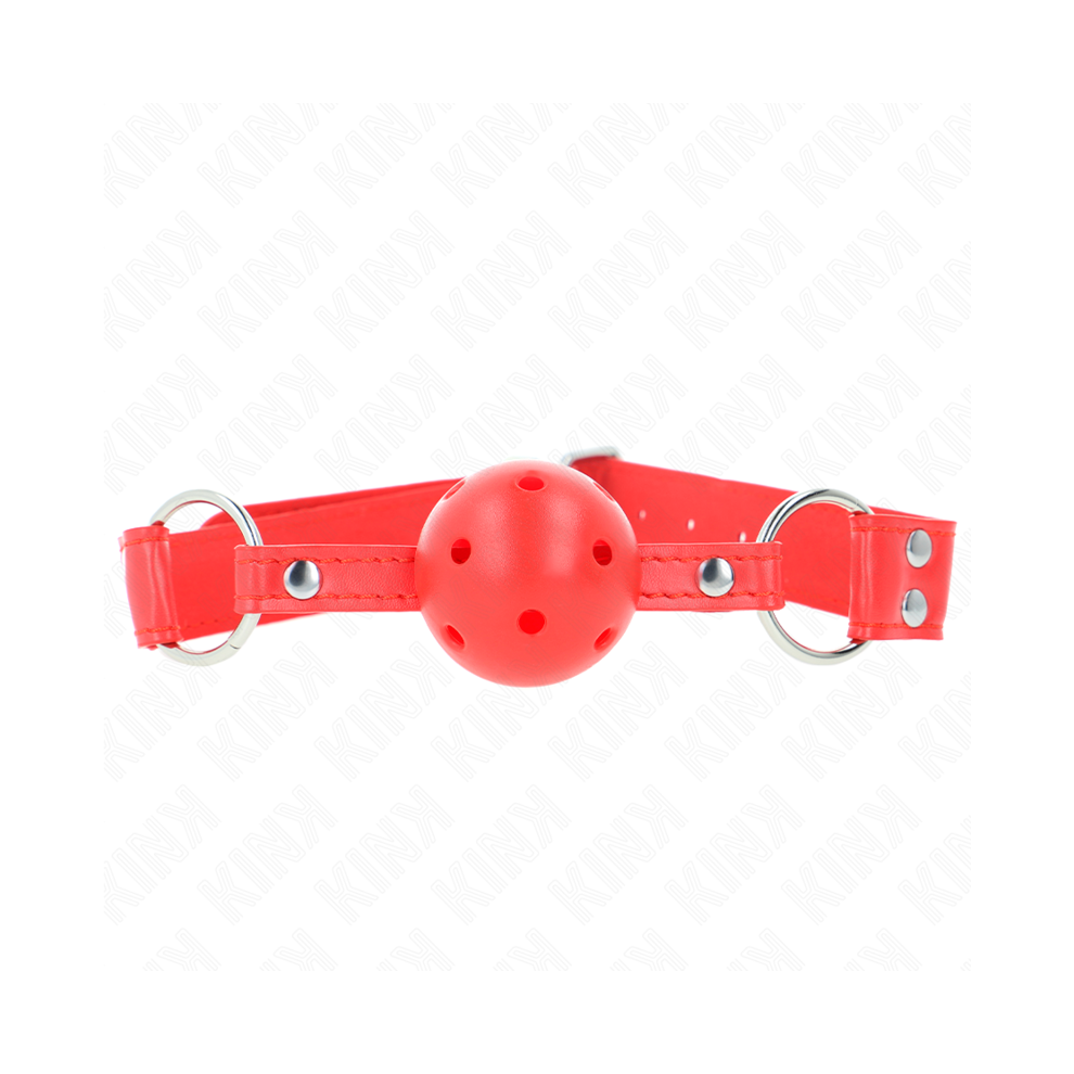 Kink Collar & Gag Red Kink - Complete Hollow Hard Ball Gag 62 X 2 Cm