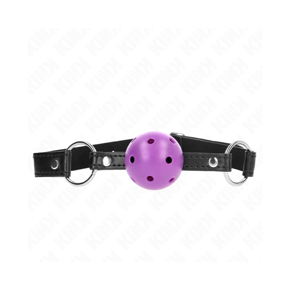 Kink Collar & Gag Purple Kink - Hollow Hard Ball 4.5 Cm Gag 63.5 X 2 Cm