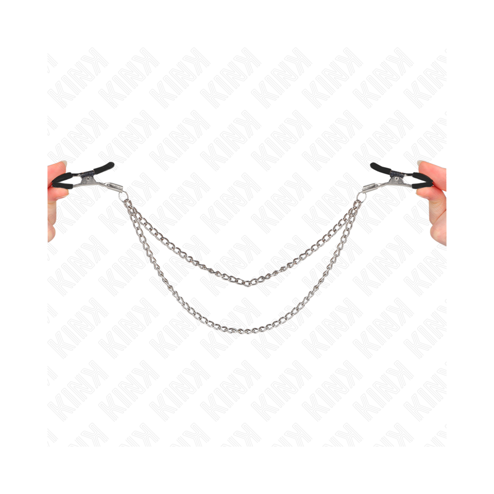 Kink Nipple Grip Silver Kink - Nipple Clamps With 2 Thick Chains 20/23 Cm