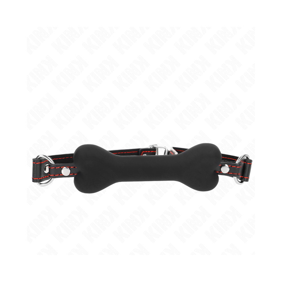 Kink Collar & Gag Black Kink - Bone 12 Cm Gag 63 X 2 Cm