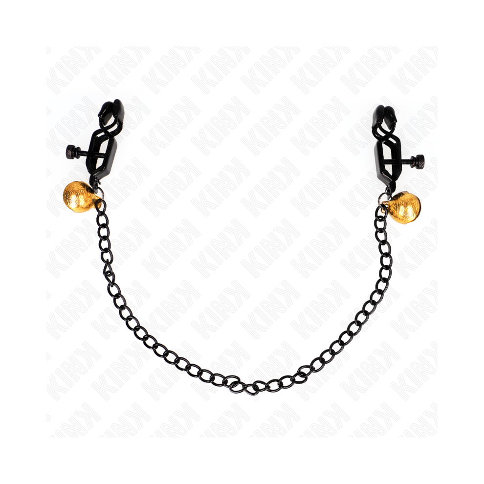 Kink Nipple Grip Silver Kink - Flat Chain Nipple Clamps And Bell 30 Cm