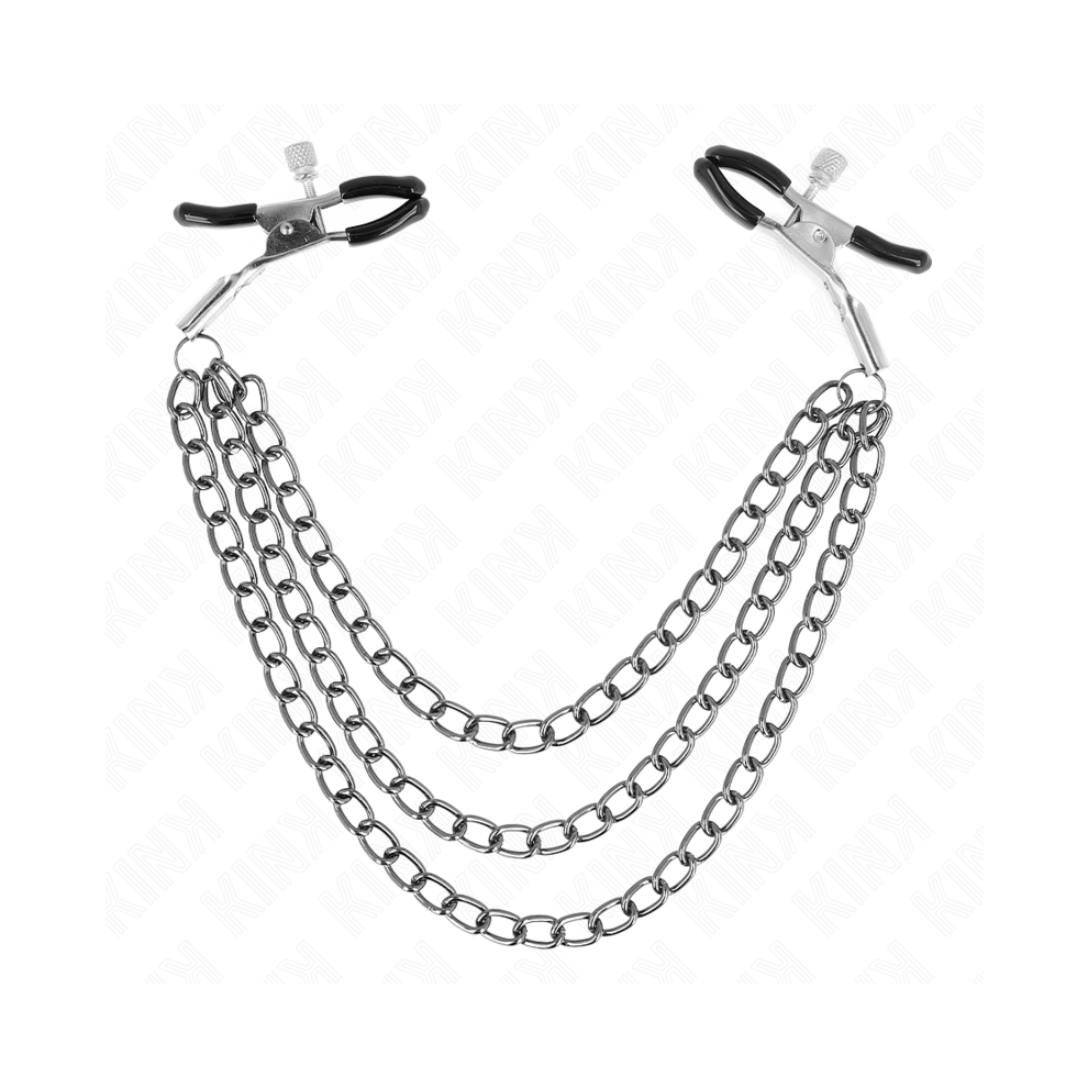 Kink Nipple Grip Black Kink - Nipple Clamps With 3 Chains 20/23/28 Cm