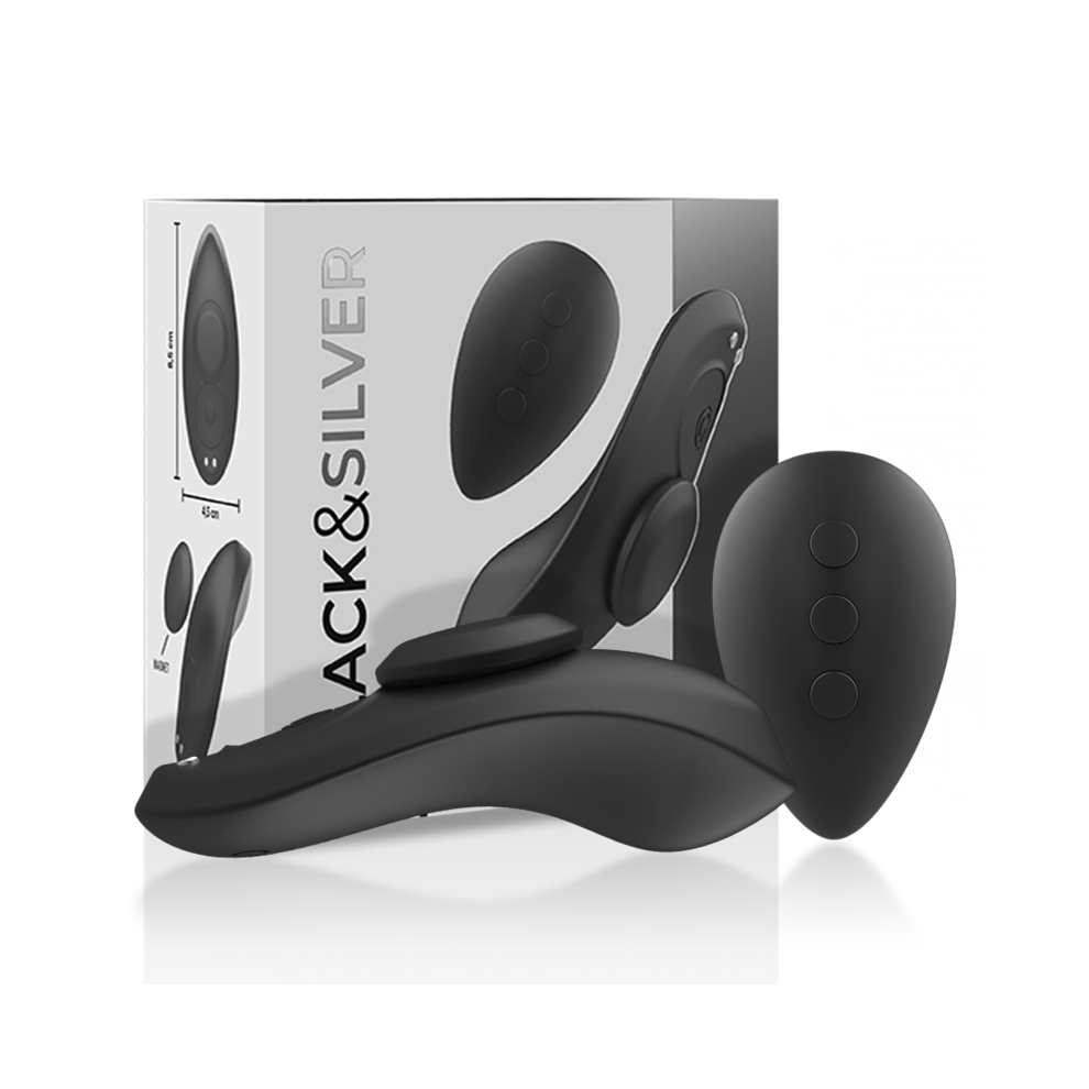 Black&Silver Black/Silver & - Preston Rechargeable Silicone Vibrator Pantie
