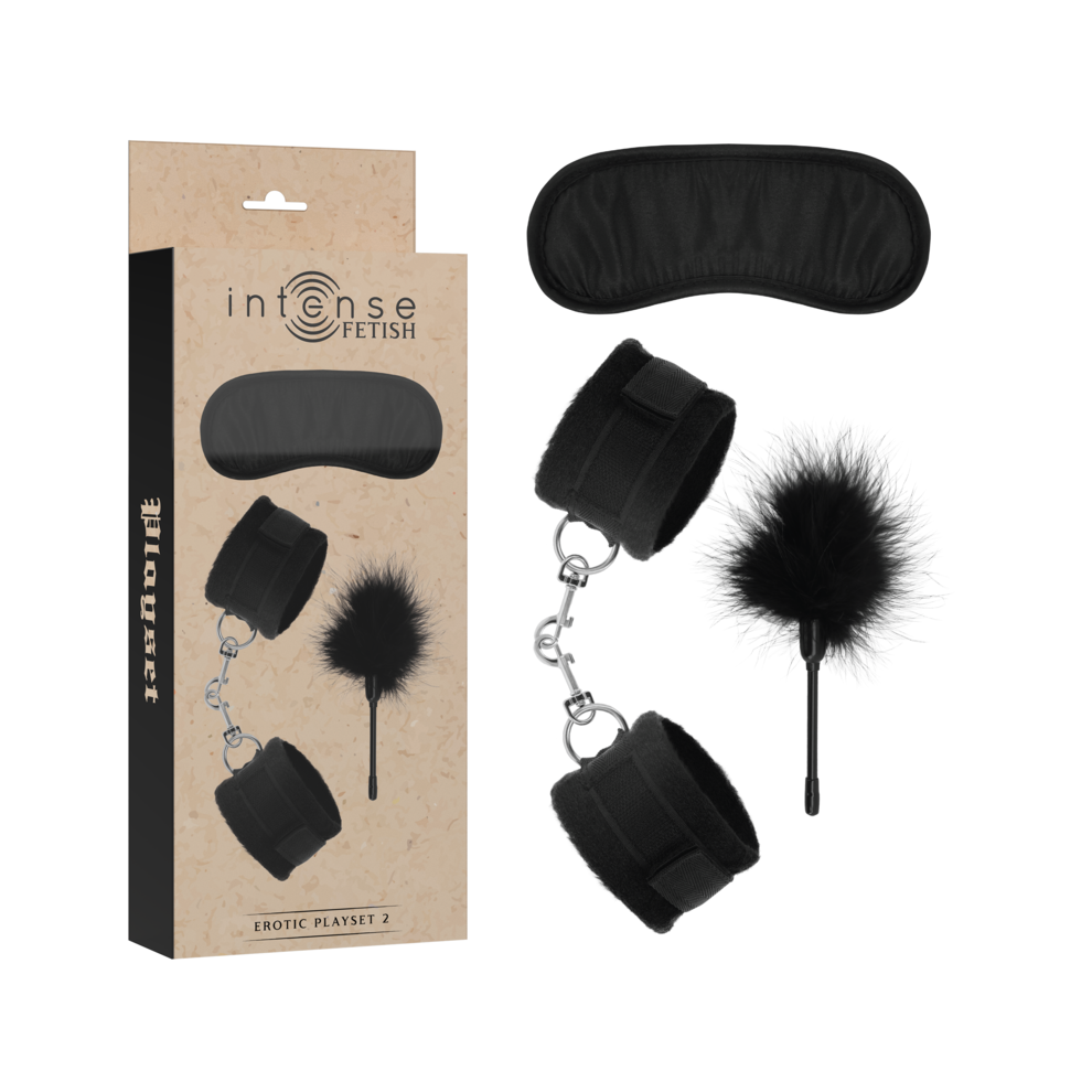 Intense Fetish Intense - Fetish Erotic Playset 2 With Handcuffs, Blind Mask And Tickler