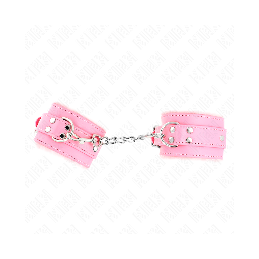 Kink Wrist Restraint Pink Kink - Fur Lined Wrist Restraints With Belt Adjustable 17-29 Cm X 6 Cm