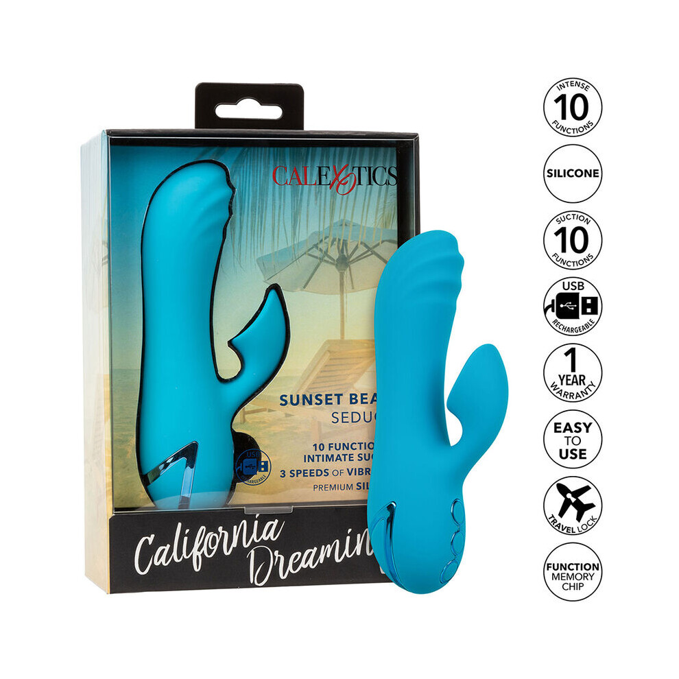 Calexotics Blue - Sunset Beach Seducer Vibrator & Stimulator 10 Functions