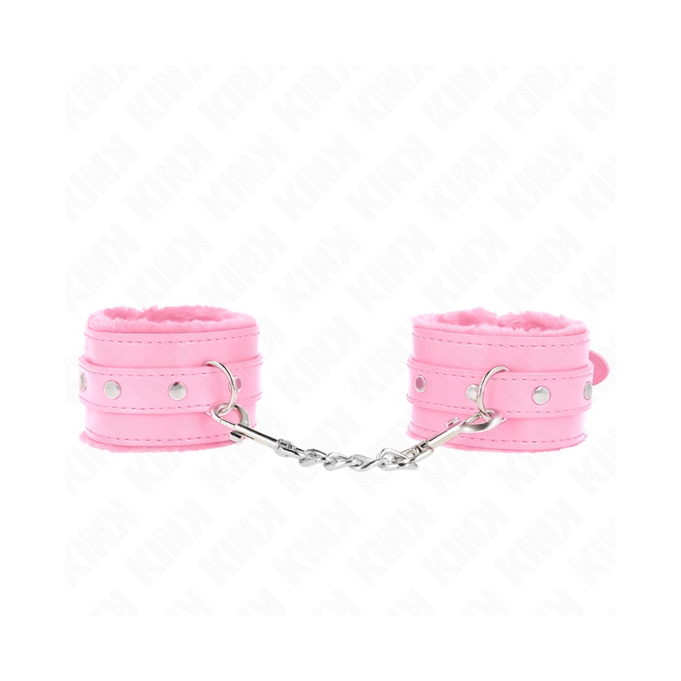 Kink Wrist Restraint Pink Kink - Premium Fur Lined Wrist Restraints With Belt Adjustable 17-29 Cm X 6 Cm