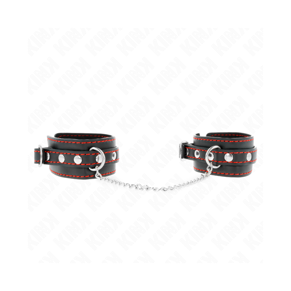 Kink Wrist Restraint Black/Red Kink - Small Wrist Restraints With Lining Adjustable 14-24 Cm X 3.5 Cm