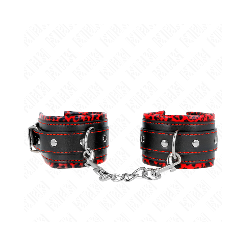 Kink Wrist Restraint Red/Black Kink - Fur Lined Wrist Restraints / Adjustable 17-29 Cm X 6 Cm