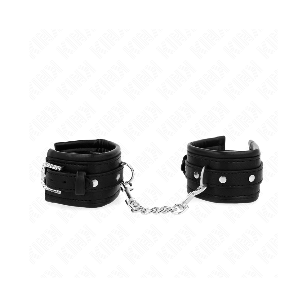 Kink Wrist Restraint Black Kink - Rhinestone Buckle Wrist Restraints Adjustable 25-32 Cm X 5.5 Cm