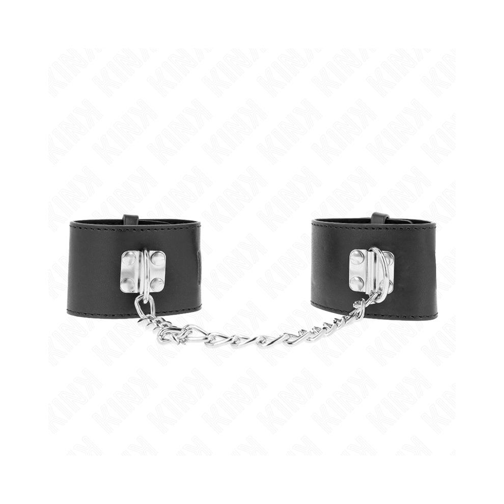 Kink Wrist Restraint Black Kink - Fixed Wrist Restraints With Chain 30 Cm And Padlock Closure Adjustable 16-23 Cm X 5.5 Cm