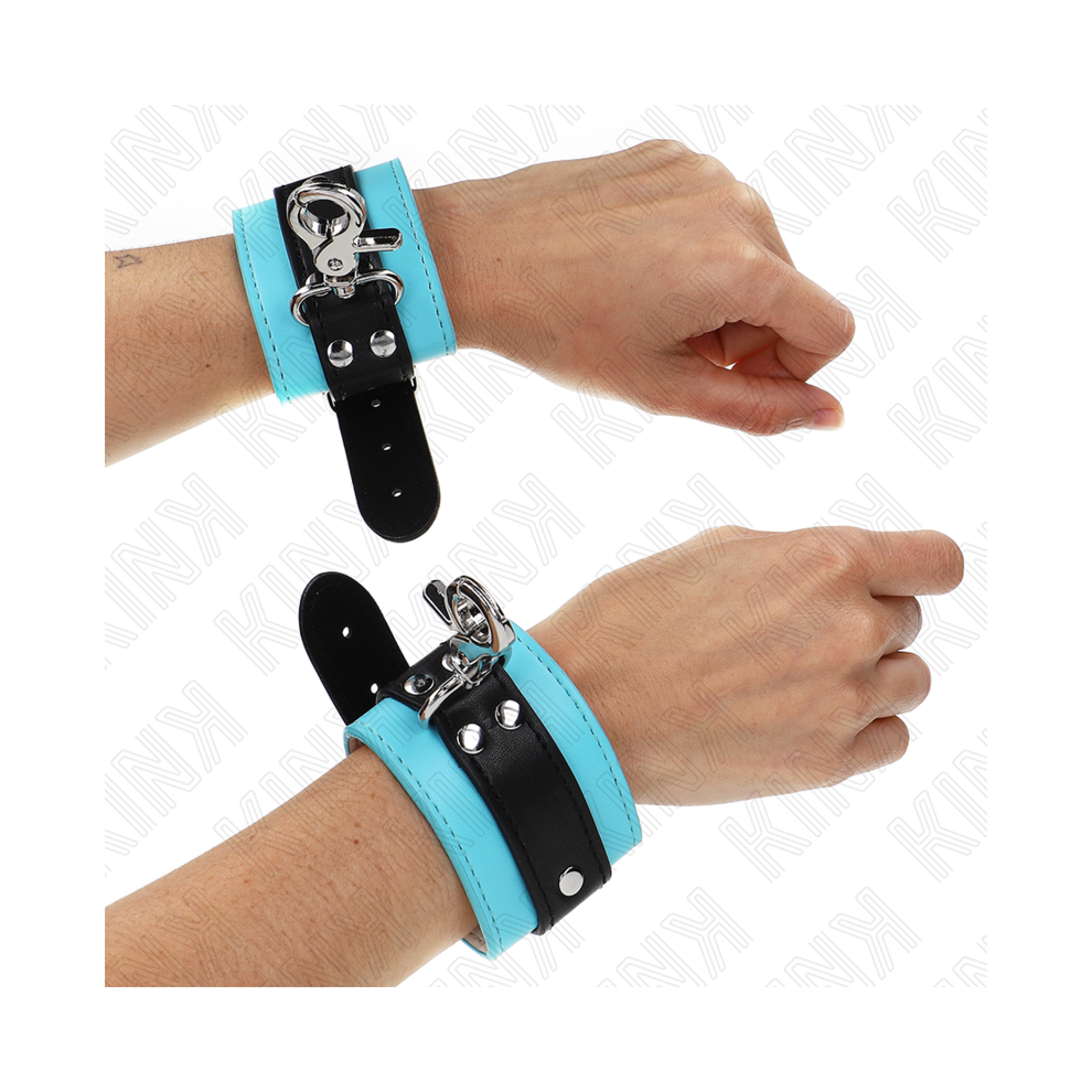 Kink Wrist Restraint Black/Blue Kink - Premium Lockable Wrist Restraints / Adjustable 21-28 Cm X 5.5 Cm