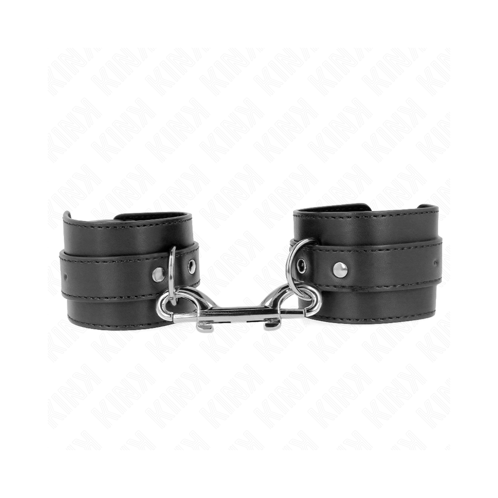 Kink Wrist Restraint Black Kink - Wrist Restraints-Single Rivet Row And Big Buckle Adjustable 17-28 Cm X 5 Cm