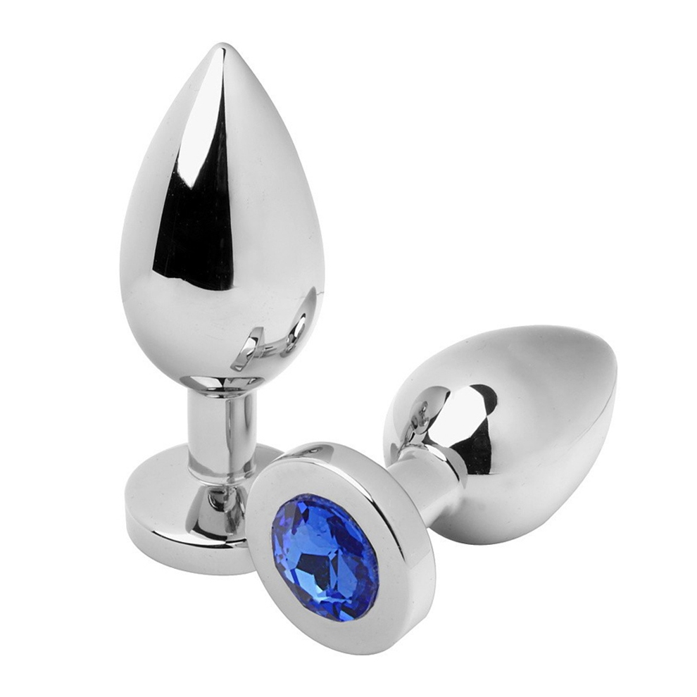 Metal Hard Blue - Anal Plug Diamond Medium 7.62Cm