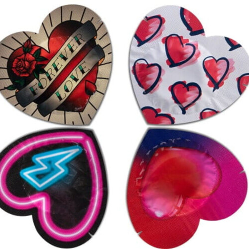 Pasante PASANTE - CONDOMS RED HEART SHAPE BAG 144 UNITS
