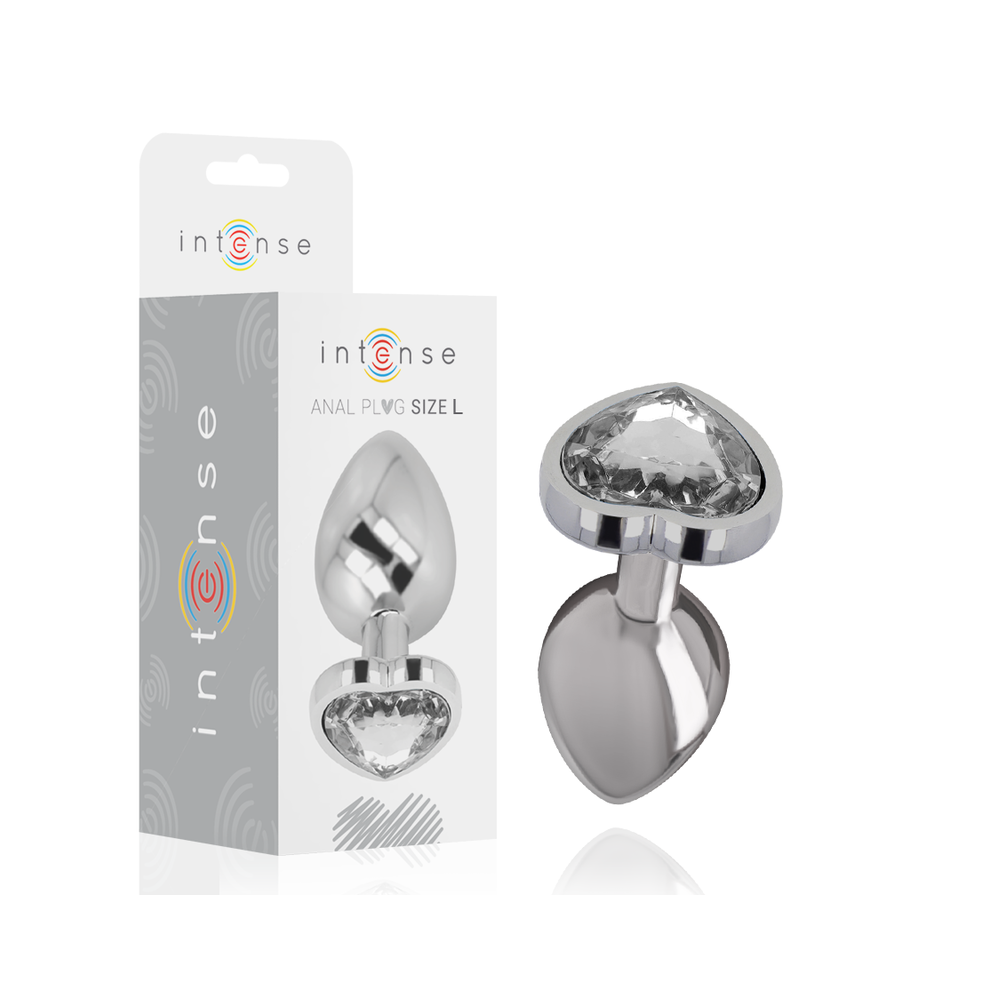 Intense Anal Toys White Intense - Anal Plug Metal Aluminum Heart Size L