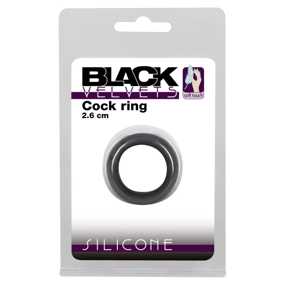 Black Velvets Black Cock Ring Schwarz