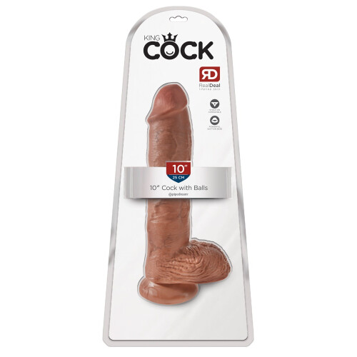 10" Cock with Balls Tan