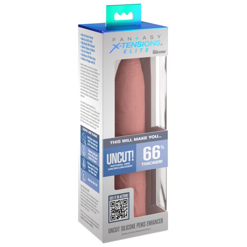Uncut Silicone Penis Enhancer hautfarben hell