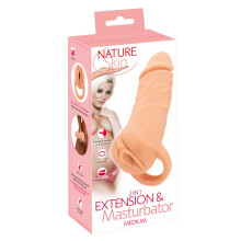 Nature Skin Penisforlænger og Fisse-Masturbator 2 i 1 Medium