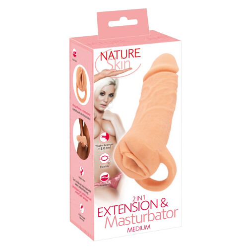 2in1 Extension + Masturbator 18,5cm