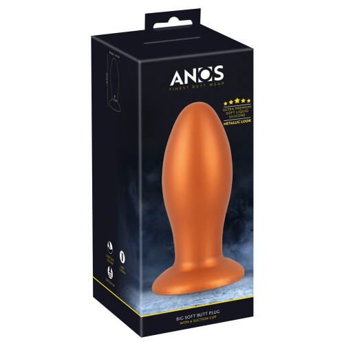 Soft Butt Plug with suction cup braun