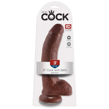 Cock 9" with Balls brown