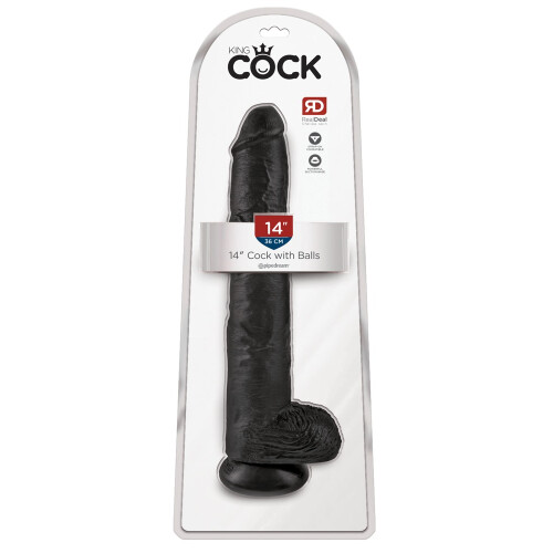 14" Cock with Balls Black