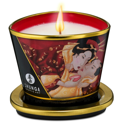 Shunga Romance Mousserende Jordbærvin Massagelys 170 ml
