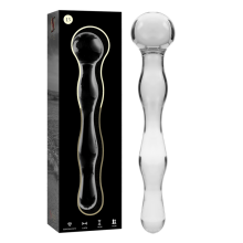 NEBULA SERIES BY IBIZA - MODEL 13 DILDO BOROSILICATE GLASS CLEAR 18 CM -O- 3.5 CM TALLA 1