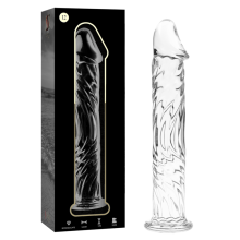 NEBULA SERIES BY IBIZA - MODEL 12 DILDO BOROSILICATE GLASS CLEAR 17 CM -O- 3.5 CM TALLA 1