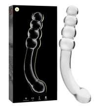 NEBULA SERIES BY IBIZA - MODEL 14 DILDO BOROSILICATE GLASS CLEAR 18.5 CM -O- 3 CM TALLA 1