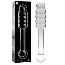 NEBULA SERIES BY IBIZA - MODEL 20 DILDO BOROSILICATE GLASS CLEAR 20.5 CM -O- 3 CM TALLA 1