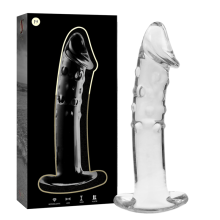 NEBULA SERIES BY IBIZA - MODEL 19 DILDO BOROSILICATE GLASS CLEAR 18.5 CM -O- 4 CM TALLA 1