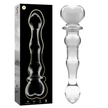 NEBULA SERIES BY IBIZA - MODEL 21 DILDO BOROSILICATE GLASS CLEAR 20.5 CM -O- 3.5 CM TALLA 1