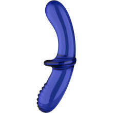 SATISFYER - DOUBLE CRYSTAL DILDO TRANSPARENT AZUL