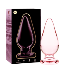 NEBULA SERIES BY IBIZA - MODEL 4 ANAL PLUG BOROSILICATE GLASS CLEAR 11 CM -O- 5 CM TALLA 1