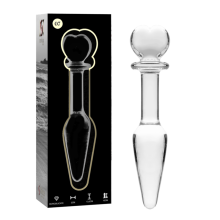 NEBULA SERIES BY IBIZA - MODEL 7 ANAL PLUG BOROSILICATE GLASS CLEAR 13.5 CM -O- 3 CM TALLA 1