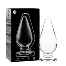 NEBULA SERIES BY IBIZA - MODEL 4 ANAL PLUG BOROSILICATE GLASS CLEAR 11 CM -O- 5 CM TALLA 1