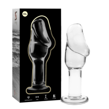 NEBULA SERIES BY IBIZA - MODEL 6 ANAL PLUG BOROSILICATE GLASS CLEAR 12.5 CM -O- 4 CM TALLA 1