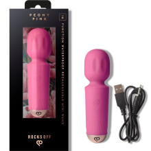 ROCKS-OFF - MINI RECHARGEABLE WAND 16 FUNCTIONS BLACK TULIP FUCSIA