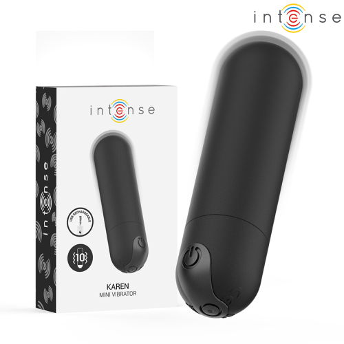 INTENSE - KAREN MINI RECHARGEABLE VIBRATING BULLET BLACK NEGRO