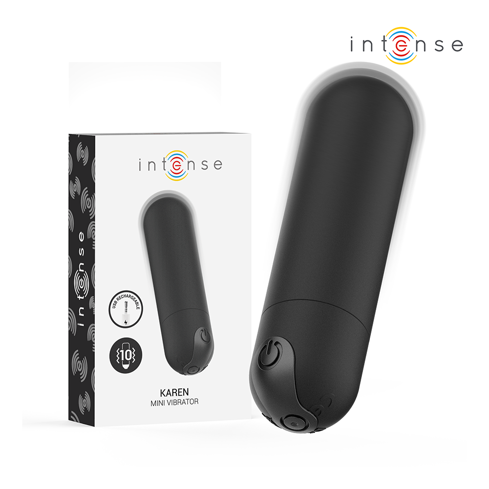 Intense Fun Toys Black Intense - Karen Mini Rechargeable Vibrating Bullet Negro