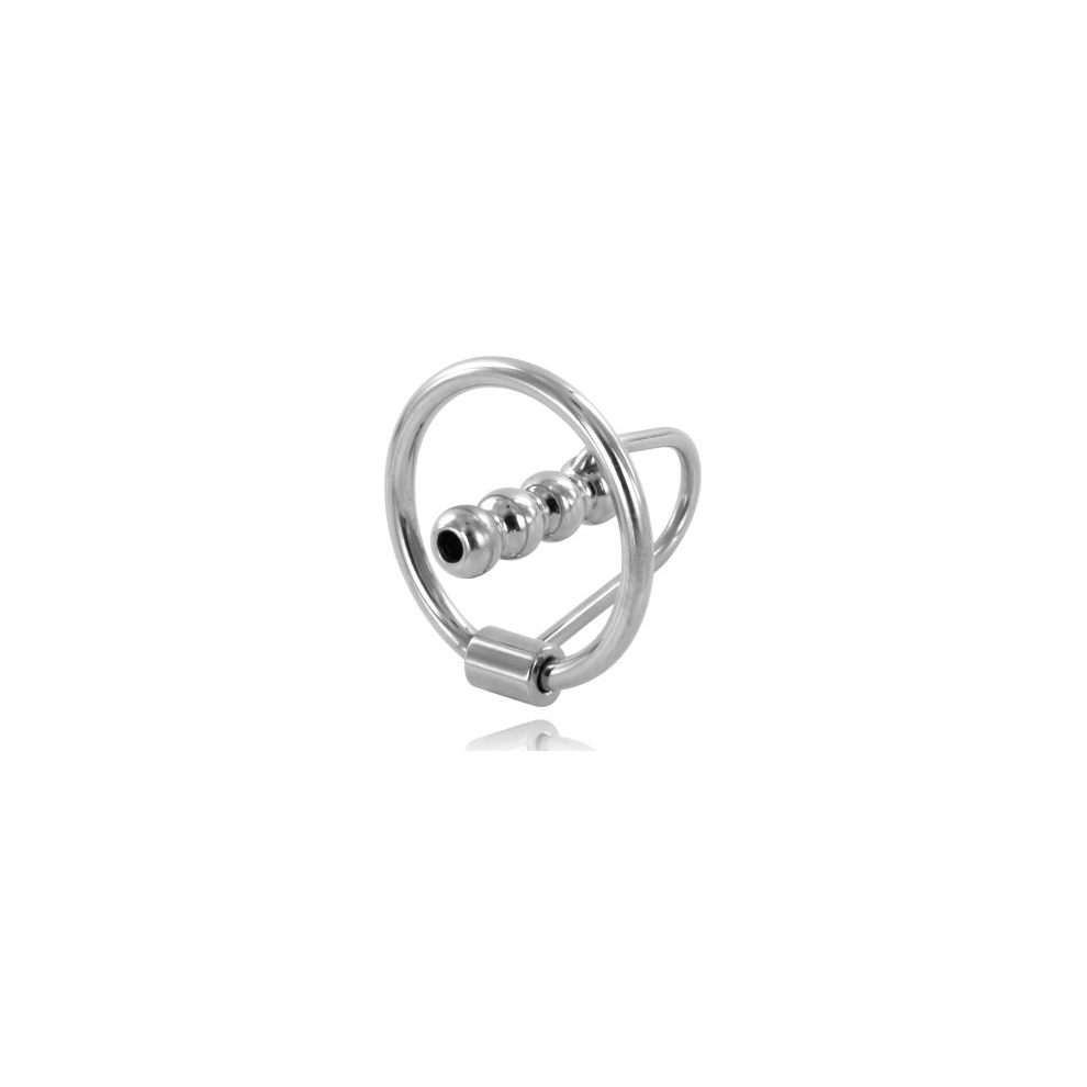 Metal Hard - Gland Ring With Urethral Plug 28Mm
