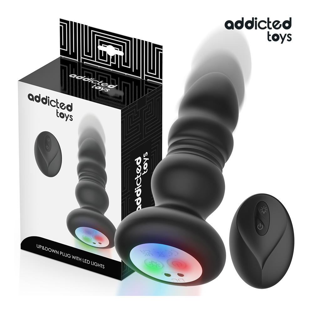 Addicted Toys Light - Thrusting Vibrating Anal Plug, Led Remote Control