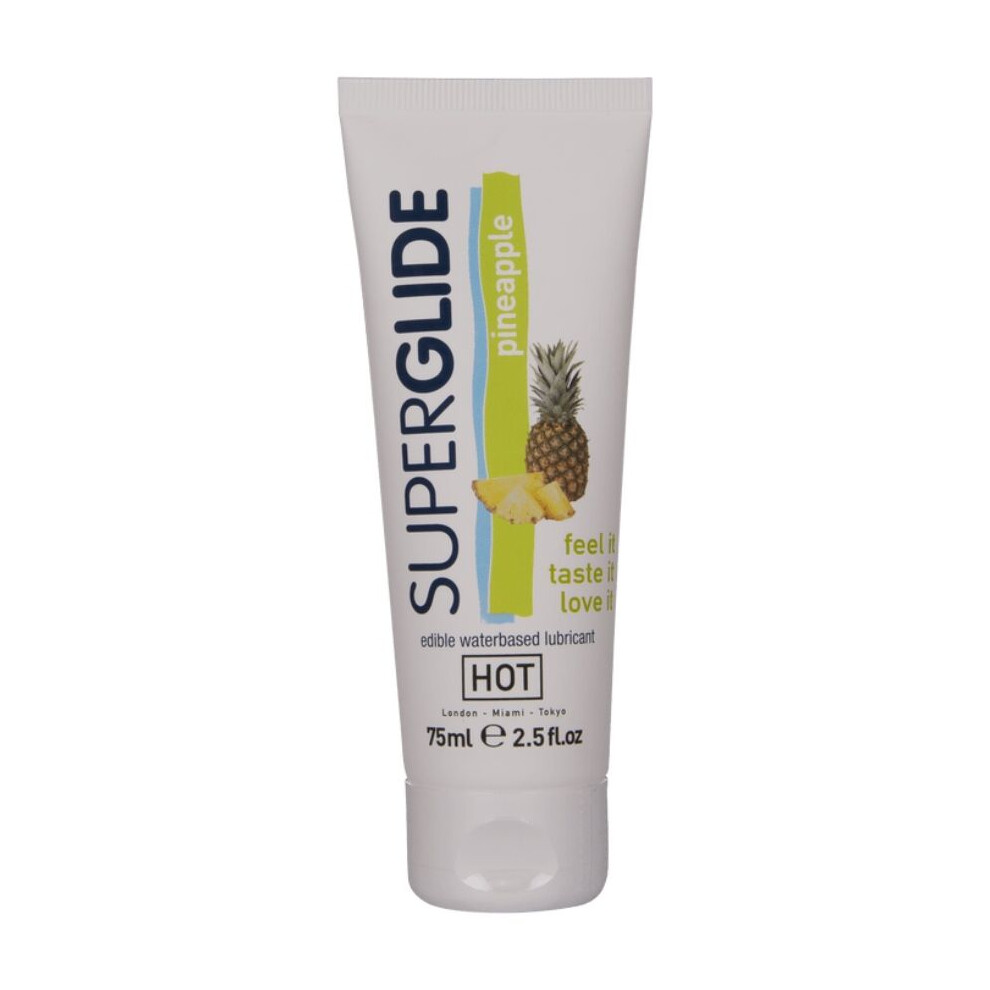 Hot - Superglide Edible Lubricant Waterbased Pineapple 75 Ml