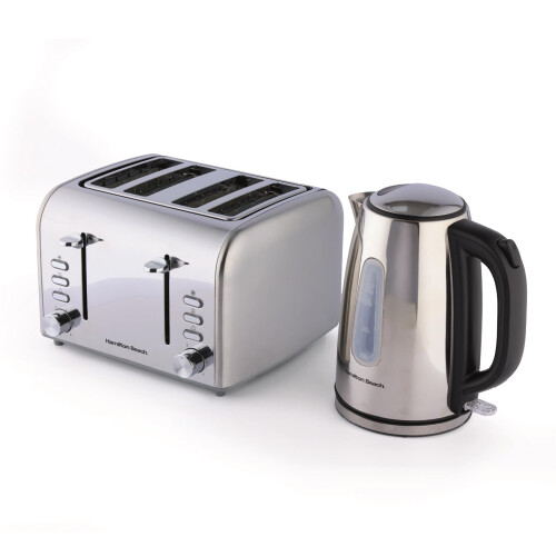 Hamilton Beach Hamilton Beach Rise Polished Kettle & 4 Slice Toaster Bundle
