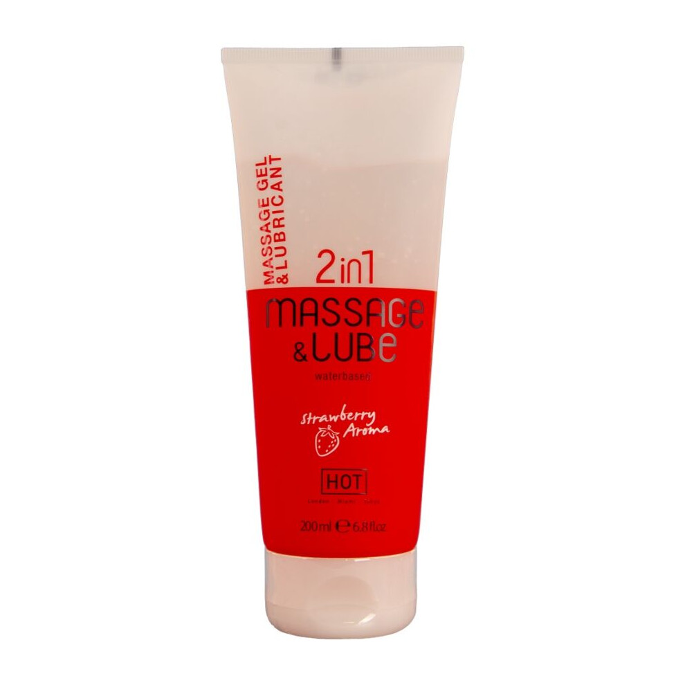 Hot - Massage & Glide Gel 2In1 Strawberry 200 Ml