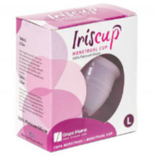 IRISCUP - LARGE PINK MONTH CUP + FREE STERILIZER BAG 1