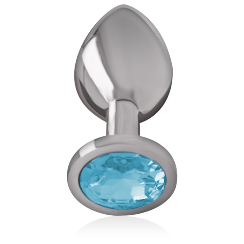 INTENSE - ALUMINUM METAL ANAL PLUG WITH BLUE CRYSTAL SIZE S 1